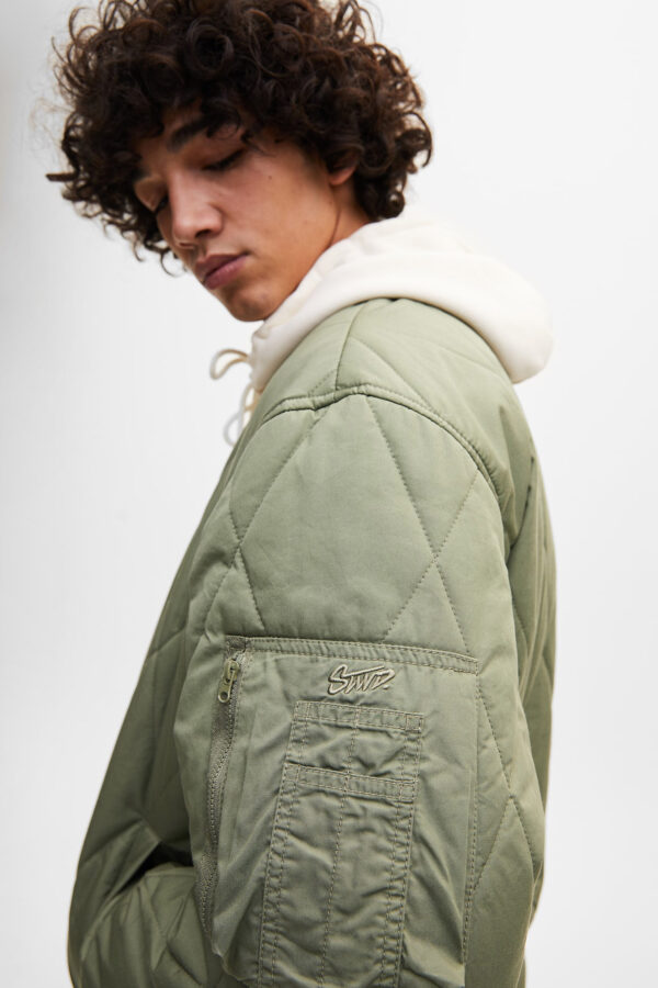 bomber3 Quilted Bomber Jacket With Ribbed Trims