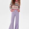 Multicolored Open-Knit Crewneck Sweater