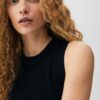 Sleeveless Ribbed Short Dress Black