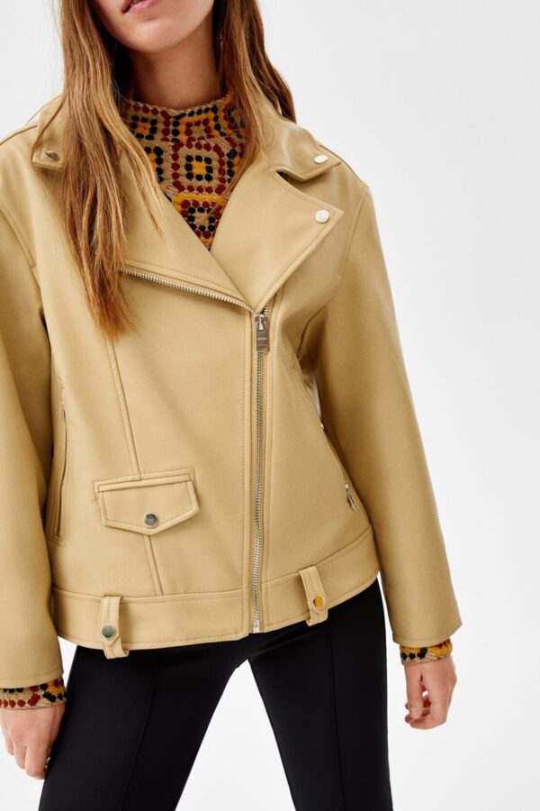 Oversize Faux Leather Biker Jacket