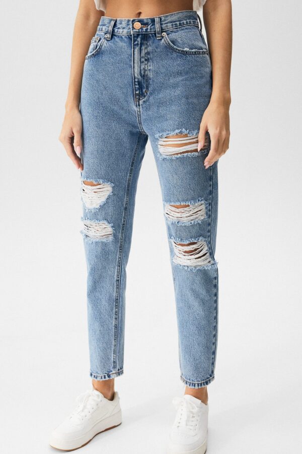 Ripped Mom Jeans - Contains Recycled Cotton