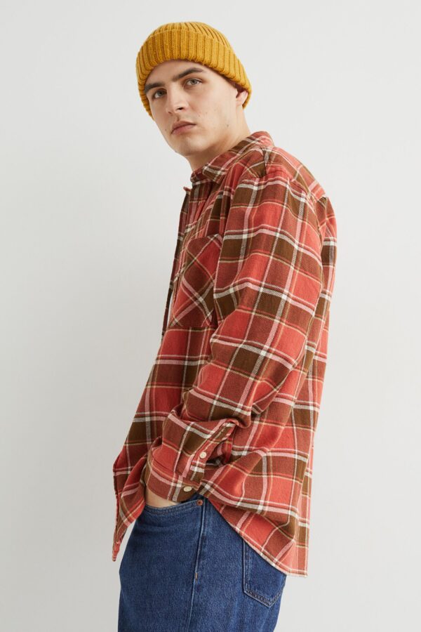 Relaxed Fit Plaid Flannel Shirt