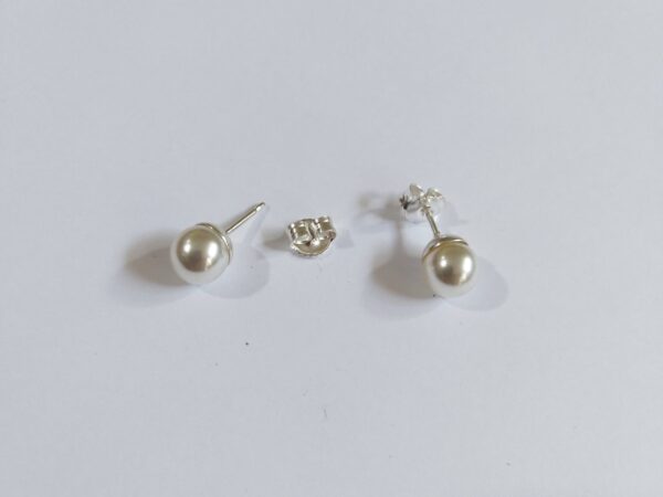 Aro de Plata 925 Perla Pegada 7mm x3