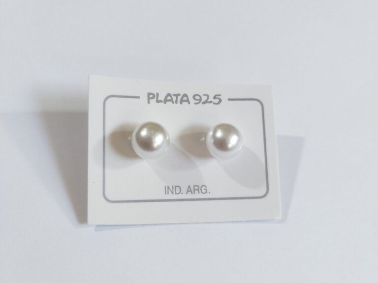 Aro de Plata 925 Perla Pegada 8mm