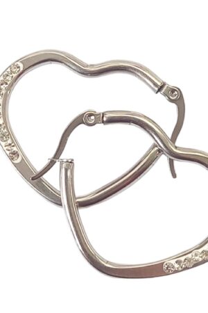 Aro AQ argolla con strass corazón 30mm