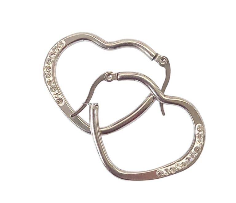 Aro AQ argolla con strass corazón 30mm