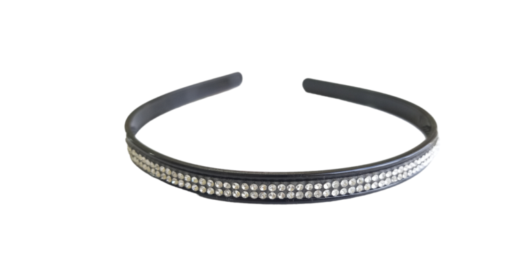 Vincha negra 2 linea strass