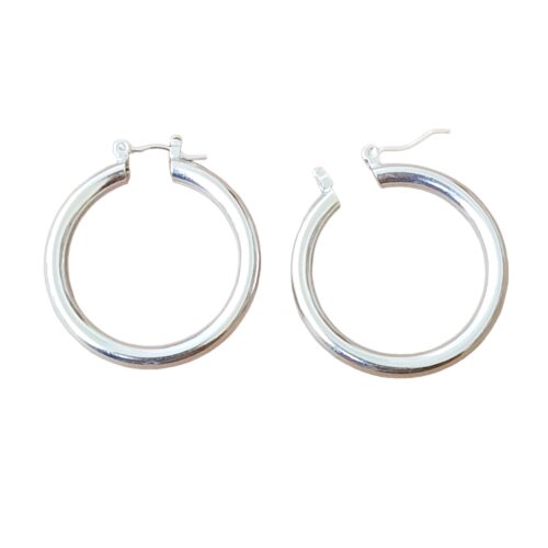 Aro Plata 925 Argolla Inflada 30mm