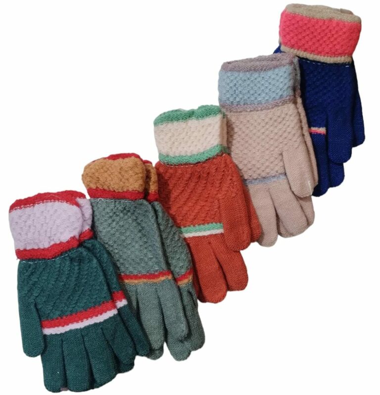Guantes de lana combinados