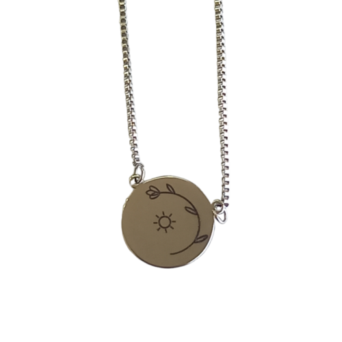 Collar AQ Medalla flor sol o luna