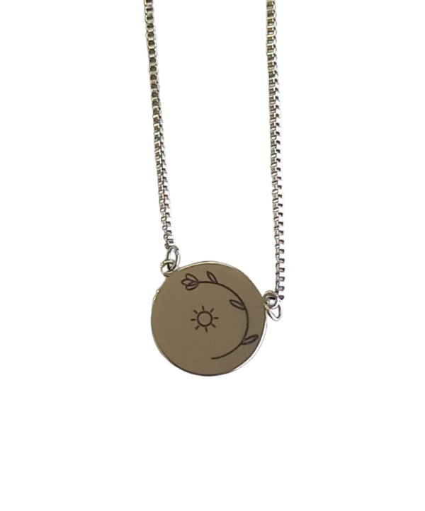 Collar AQ Medalla flor sol o luna