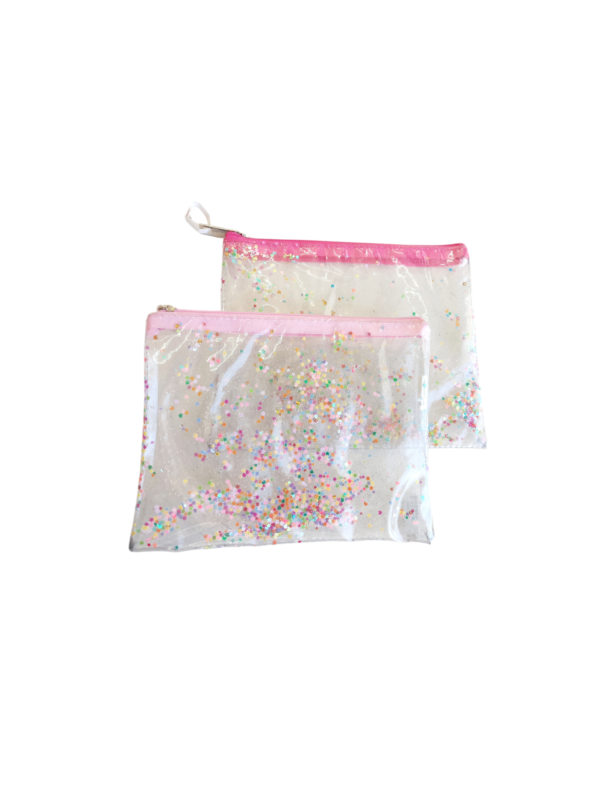 Porta cosméticos pvc cristal c/papelitos