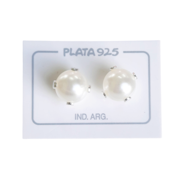 Aro Plata 925 Perla Engarzada 10mm