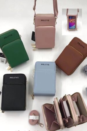 Cartera morral porta celular 3 cierres simil cuero