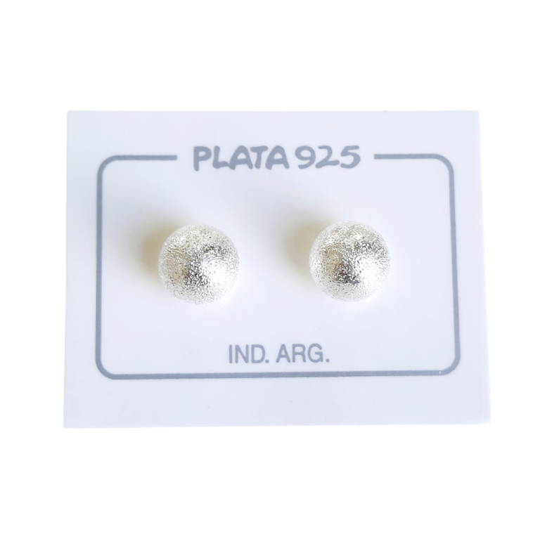 Aro Plata 925 Bolita Arenada 8mm