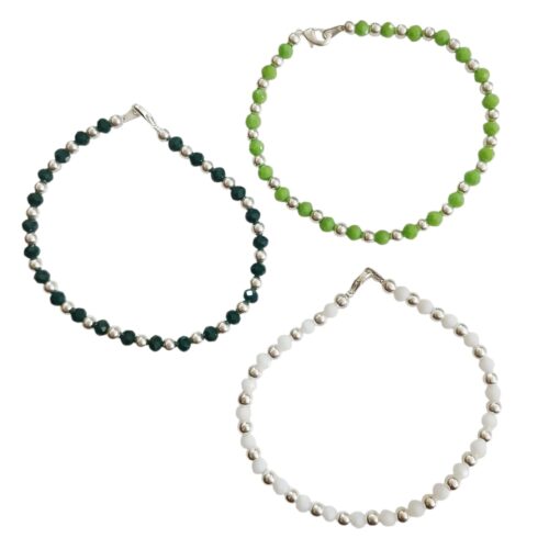 Pulsera plata Cristal con Gancho