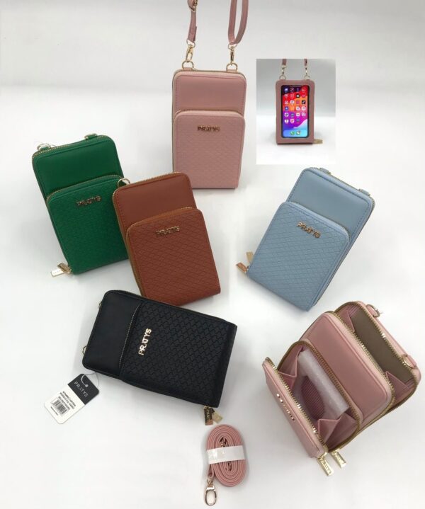 Cartera morral porta celular simil cuero