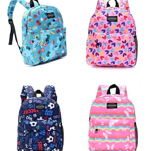 Mochila estampada 31x27x10.5 Pack x4 unidades surtidas Precio por unidad