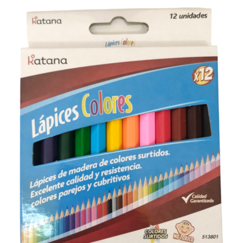 Lápices de color “Katana” x12 cortos