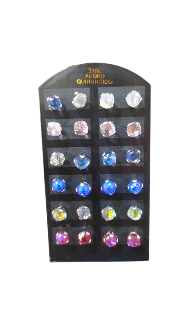Aro AQ cristal roca facetado engarzado blister x12p.