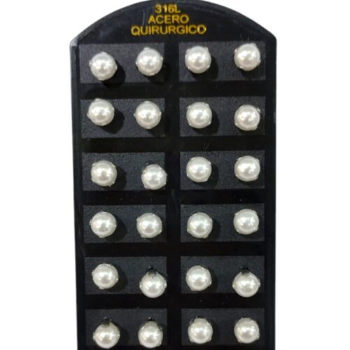 Aro AQ perla engarzada 6mm blister x12p.