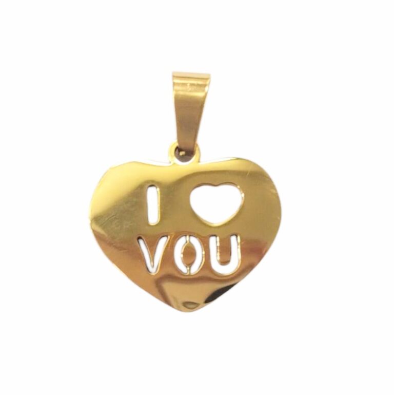 Dije AQ dorado corazón c/frace calada