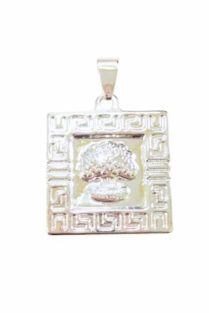 Dije AQ blanco cuadrado c/Árbol de la vida