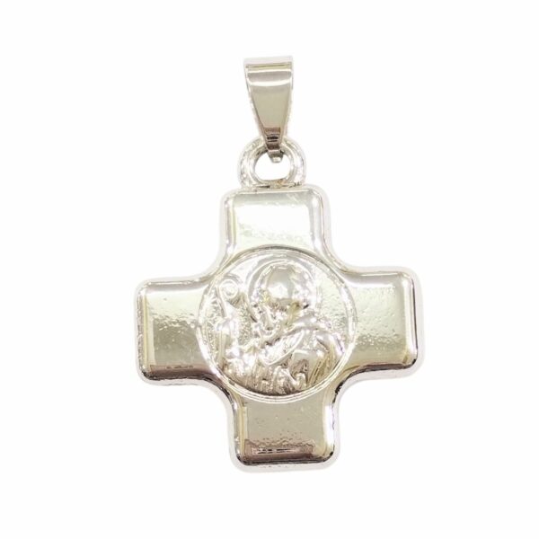 Dije AQ blanco cruz San Benito