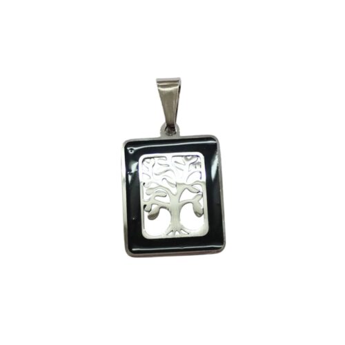 Dije AQ rectangular con marco negro