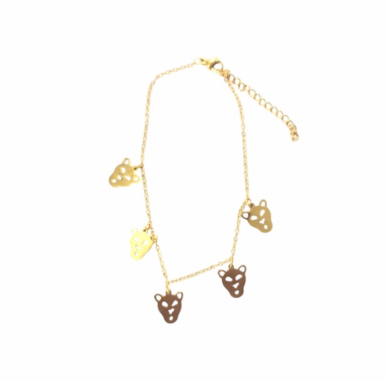 Pulsera AQ Dorado espejito con dije