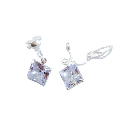 Aro Plata 925 Clip Cuadrado