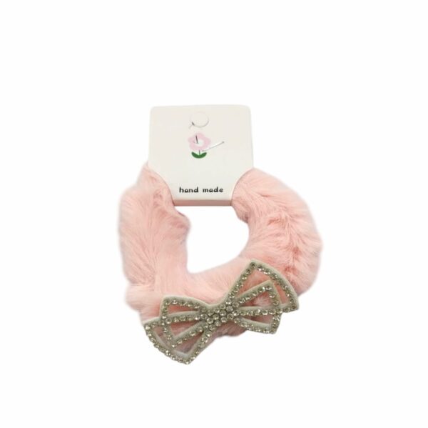Colero peluche moñito c/strass