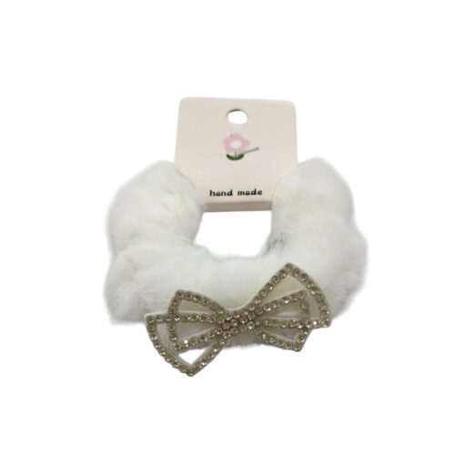 Colero peluche moñito c/strass