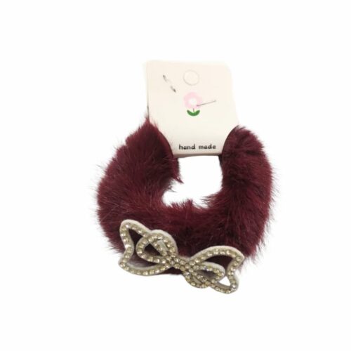 Colero peluche moñito con strass