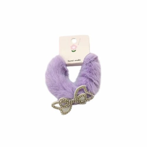 Colero peluche moñito con strass