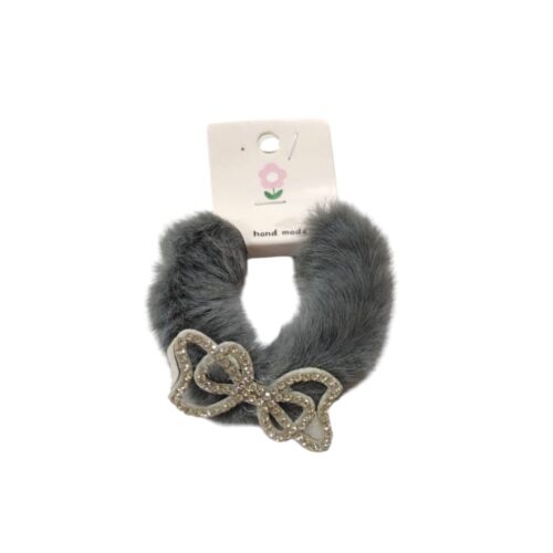 Colero peluche moñito con strass