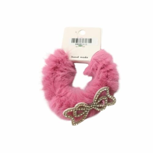 Colero peluche moñito con strass