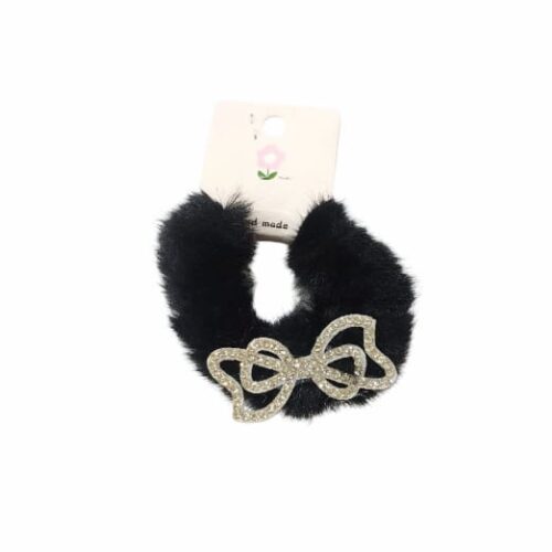 Colero peluche moñito con strass