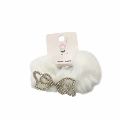 Colero peluche moñito con strass