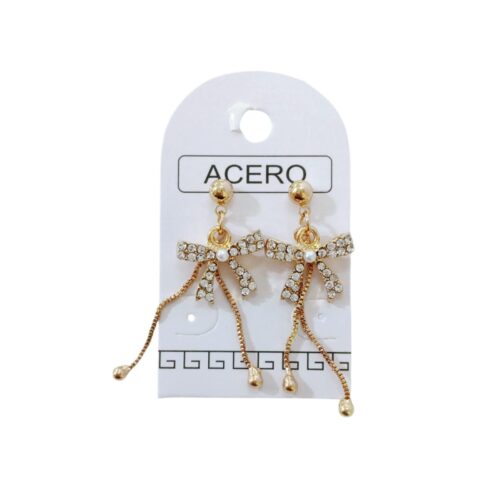 Aro AQD Bolita c/moños y tiras strass