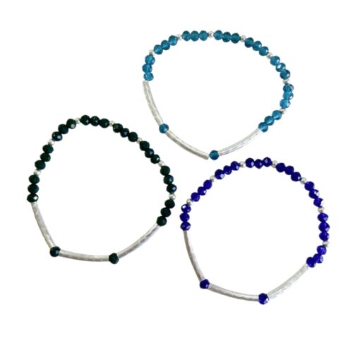 Pulsera plata barra md Cristal