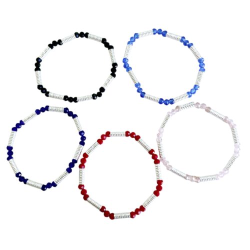 Pulsera plata barra ch Cristal