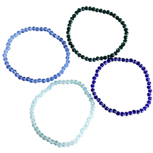 Pulsera plata argollita Cristal