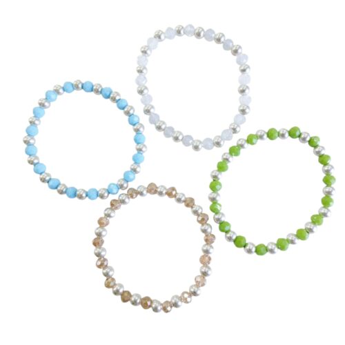 Pulsera plata Cristal 6mm