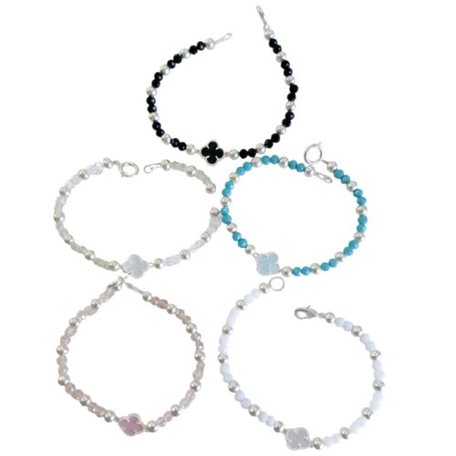 Pulsera plata Trebol