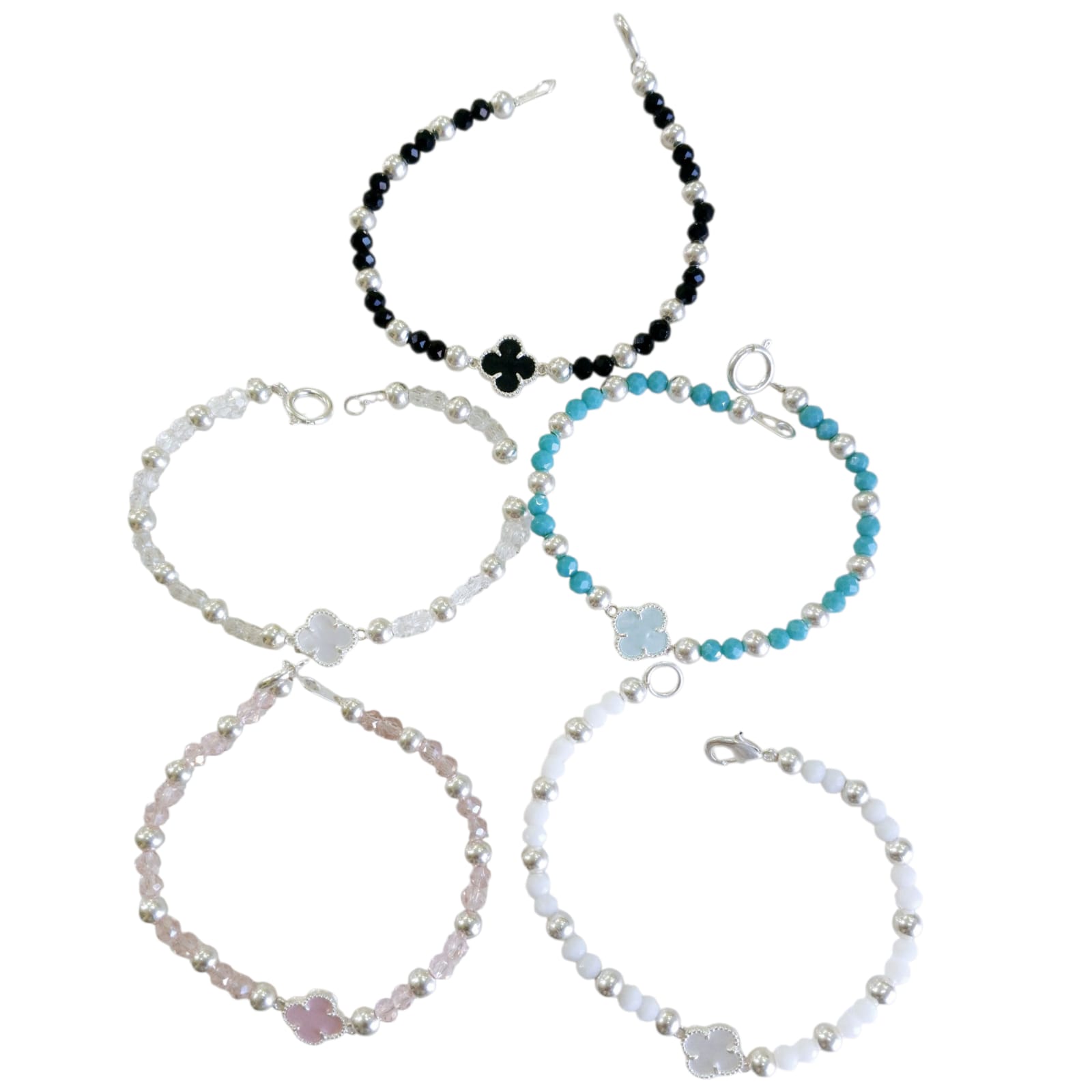 Pulsera plata Trebol