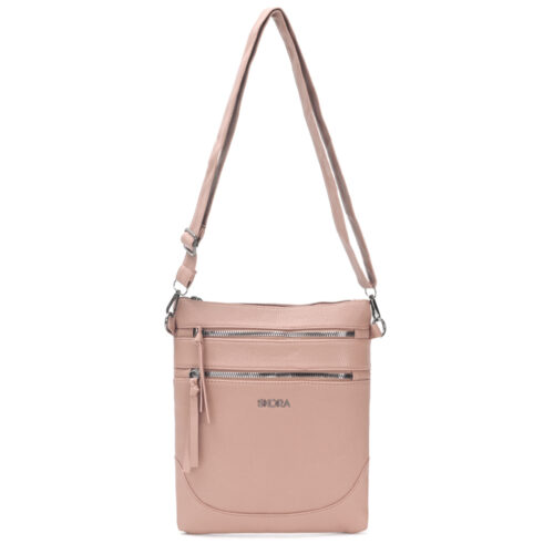 Bandolera Rif 3 cierres 23x26x6 Rosa Clarito