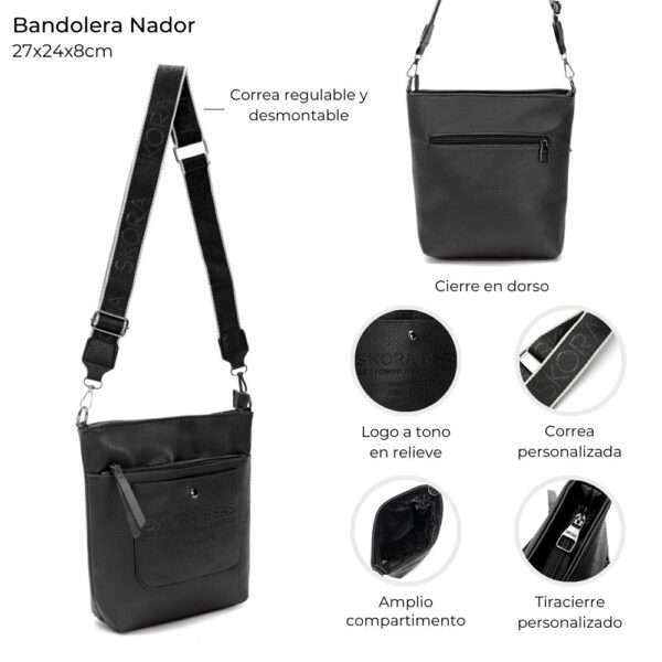 Bandolera Nador dos cierre y broche 27x24x8