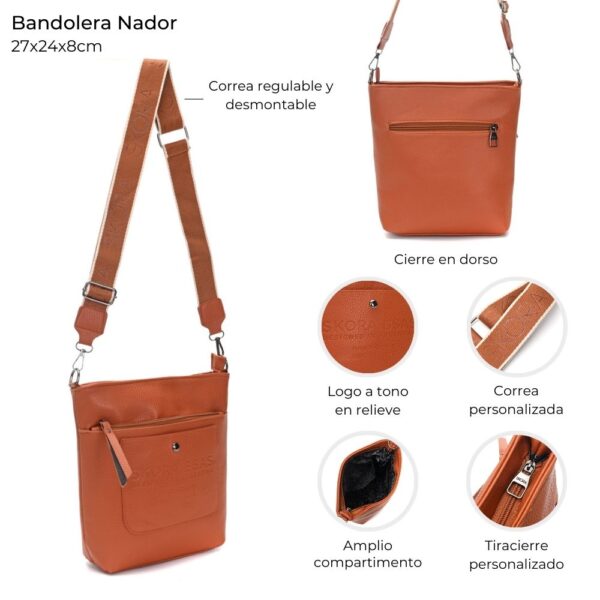 Bandolera Nador dos cierre y broche 27x24x8