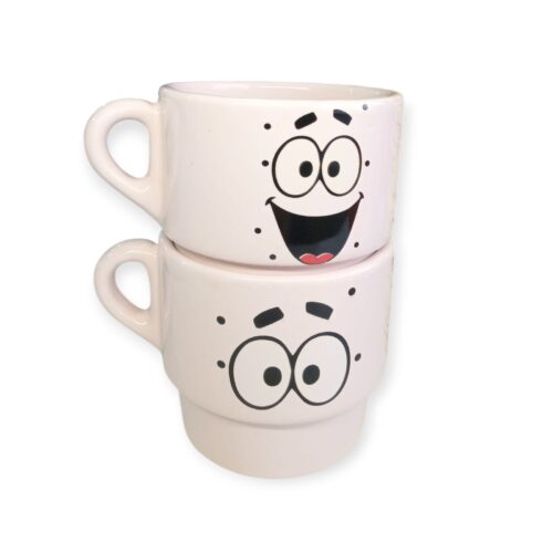 Taza Cerámica Apilable con decoración